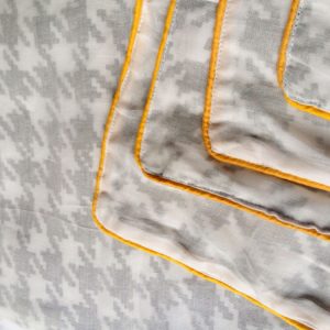 SW3 011 (2) cookiie baby blanket dohar 3 - layer - houndstooth yellow trim