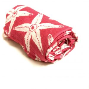 SWA 022 (1) Cookiie swaddle blanket mulmul muslin - pink starfish print
