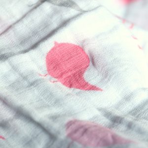 SWB-010(1) Cookiie Blanket swaddle wrap - muslin - Pink bird chirp