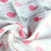 SWB-010(2) Cookiie Blanket swaddle wrap - muslin - Pink bird chirp