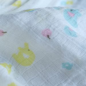 SWB-014(2) Cookiie Blanket swaddle wrap - muslin - multi colored elephants