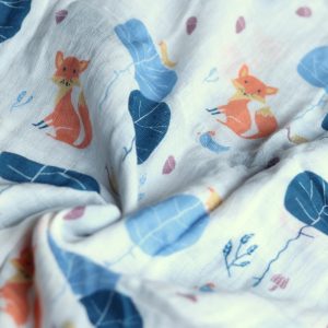 SWB 003 (1) Cookiie baby blanket muslin swaddle wrap - fox