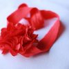 HBA 22 Cookiie baby Headband Net Flower- Large Red