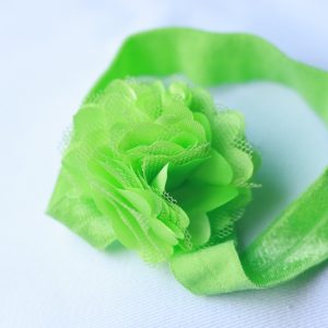 HBA 22 Cookiie baby Headband Net Flower- Large green