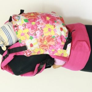 E-0004(1) Cookiie baby Carrier - Embrace -Pink Petunia flowers
