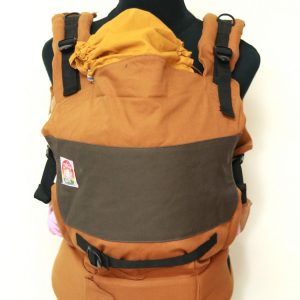 B - 0010 (1) Cookiie baby carrier GO - Brown on Mustard
