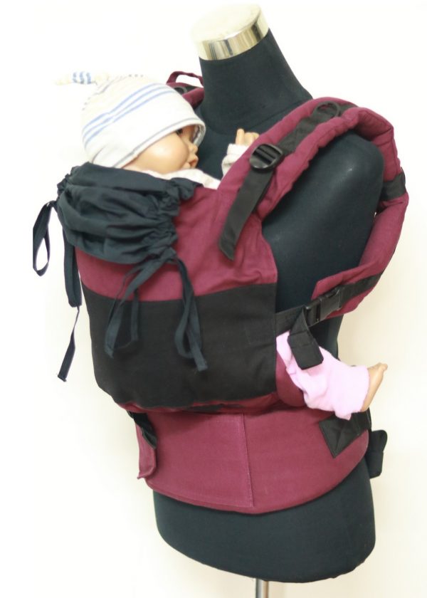 B - 0008 (3) Cookiie baby carrier GO - Charcoal on Plum Purple