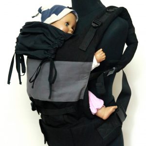 B - 0004 (3) Cookiie baby carrier GO - Grey on Black