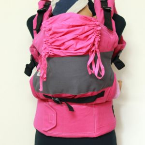 B - 0002 (2) Cookiie baby carrier GO - Grey on pink