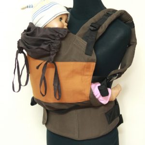 B - 0009 (4) Cookiie baby carrier GO- Mustard on Cedar brown