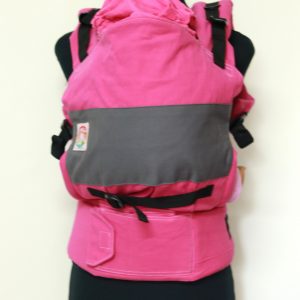 B - 0002 (5) Cookiie baby carrier GO - Grey on pink