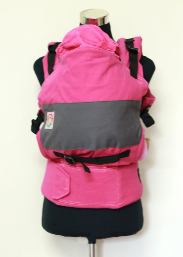 B - 0002 (5) Cookiie baby carrier GO - Grey on pink