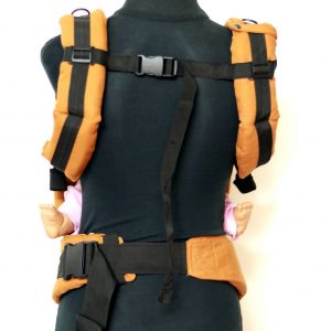 B - 0010 (2) Cookiie baby carrier GO - Brown on Mustard