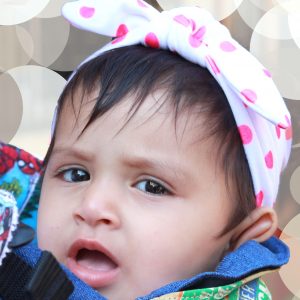 HBB 10 (1) cookiie baby girl headband knotty fushcia polka on white