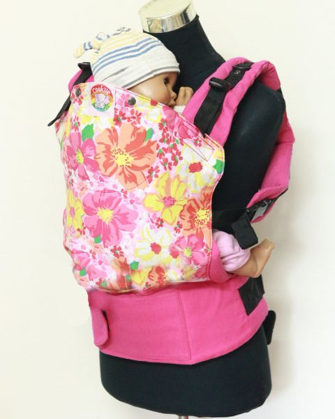 T-1010 (2) Cookiie baby carrier Toddler - Pink petunia flowers