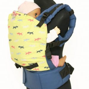 E-0007 (3) Cookiie baby carrier - Embrace - Doggy Days on Blue