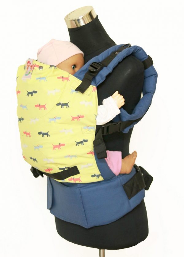 E-0007 (3) Cookiie baby carrier - Embrace - Doggy Days on Blue