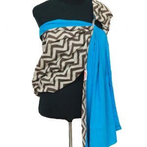 S- 3059 (2) cookiie ring sling baby carrier double layer cotton- chevron java on azure block