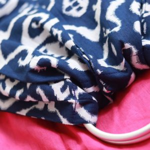 S- 3054 (1) cookiie ring sling baby carrier double layer cotton- legacy ikkat on fushcia
