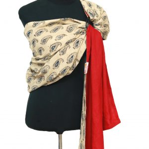 S- 3050 (2) cookiie ring sling baby carrier double layer cotton- peacock paisley on scarlet
