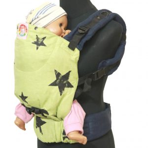 YOGA 3(2) cookiie baby carrier linen stars on peppermint