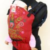 Yoga 14(3) Cookiie baby carrier red linen Floral Passiflora Bloom