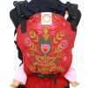 Yoga 14(2) Cookiie baby carrier red linen Floral Passiflora Bloom