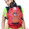 Yoga 14 Cookiie baby carrier red linen Floral Passiflora Bloom