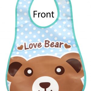 WBA 12 (3) baby bib with velcro bear polka dots